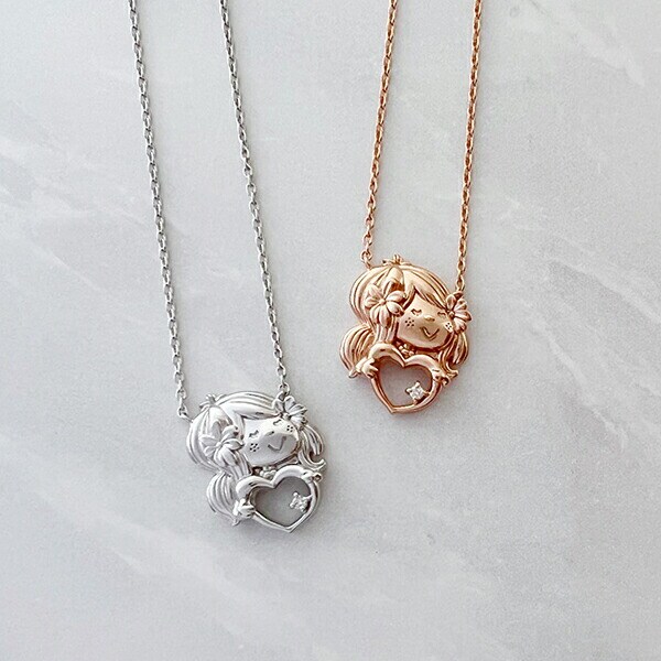 水森亜土 ネックレス シルバー ダイヤモンド 天然石 ジュエリー