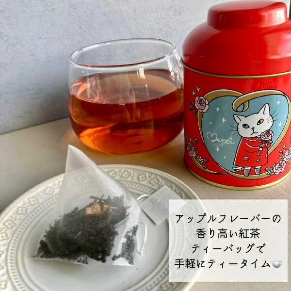 アンジー・ラ・コケット☆麗しのアンジー 紅茶缶 フレーバー紅茶 アップルフレーバー　ティーバッグ 3g×12個 ティータイム