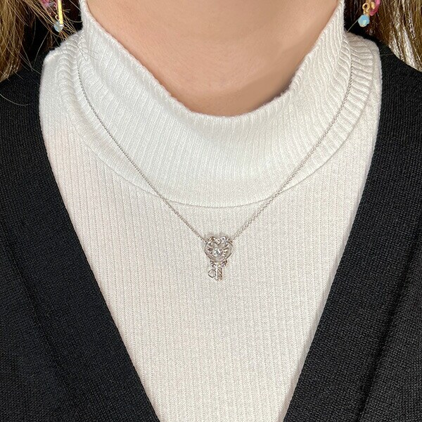 SWIMMER 誕生石ジュエリー シルバー ダイヤモンド スイマー ネックレス