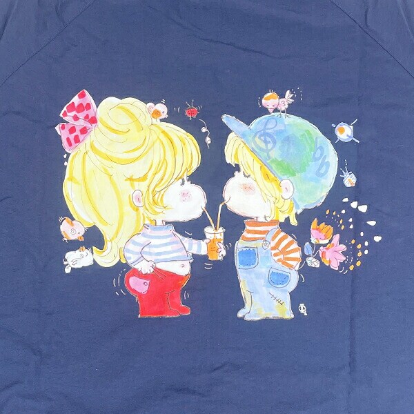 水森亜土 ナイロンジャケット カップル L アウター アパレル ネイビー 亜土ちゃん