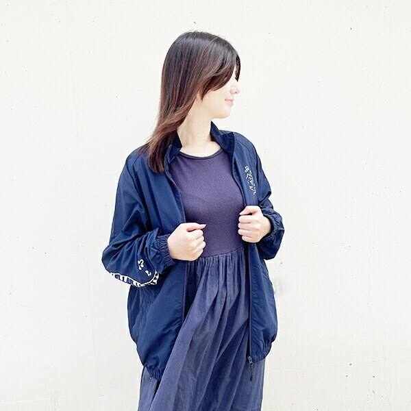 水森亜土 ナイロンジャケット カップル L アウター アパレル ネイビー 亜土ちゃん