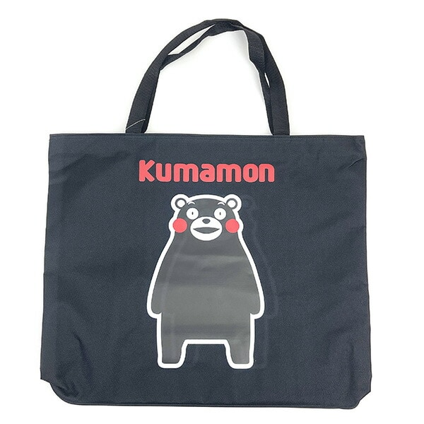 くまモン Kumamon ファスナー付き大きなトートバッグ ブラック