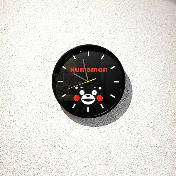 くまモン Kumamon 壁掛け時計 ブラック ウォールクロック