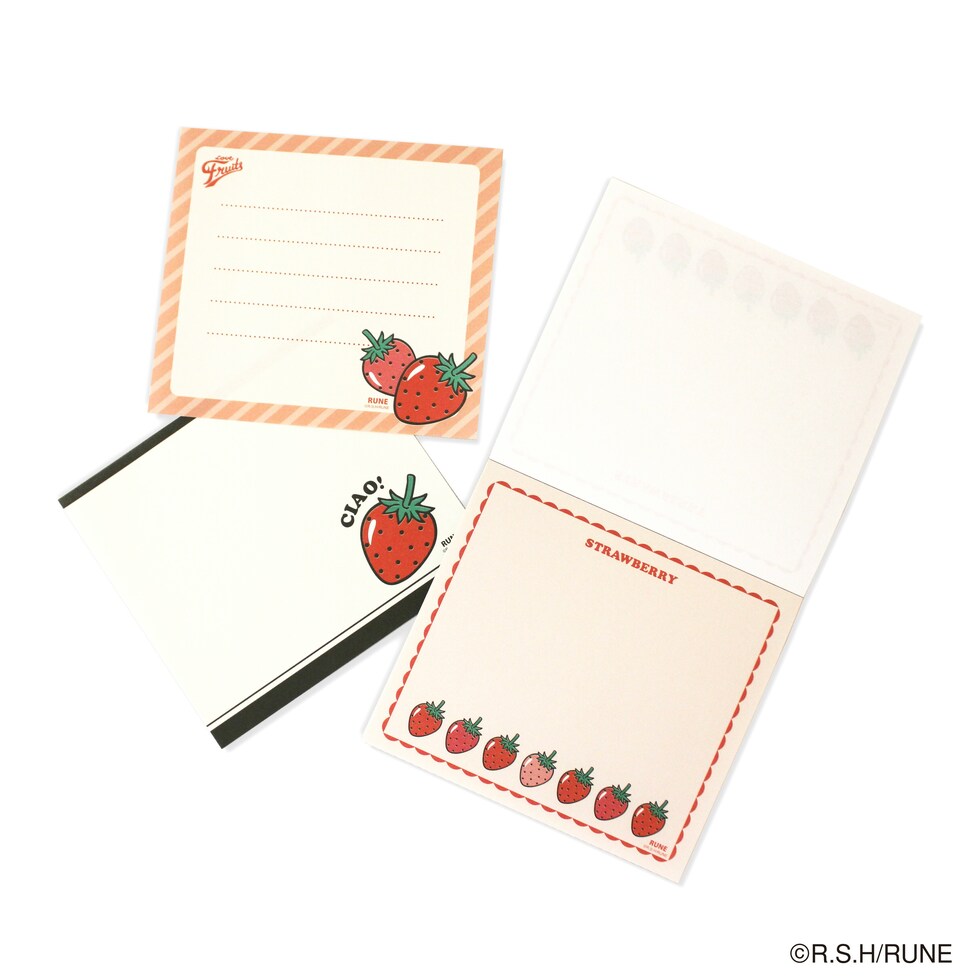 内藤ルネ メモ帳 いちご 文具