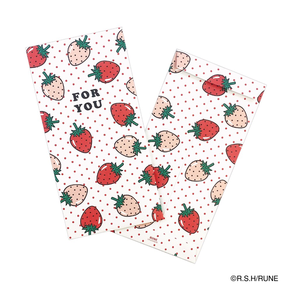 内藤ルネ ぽち袋 大 いちご 文具 封筒