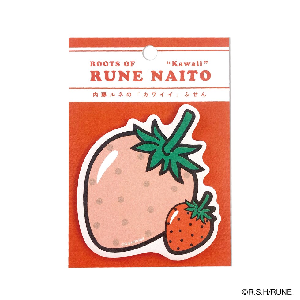 内藤ルネ ダイカットふせん いちご 文具 付箋 メモ