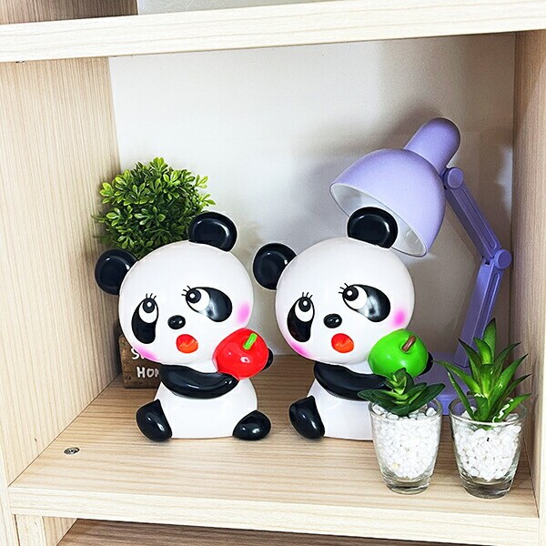 内藤ルネ ルネパンダ ちょきんばこ 青りんご 貯金箱