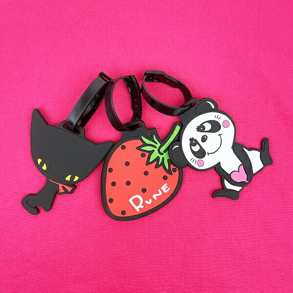 内藤ルネ いちご ラバーラゲッジタグ トラベル 日本製