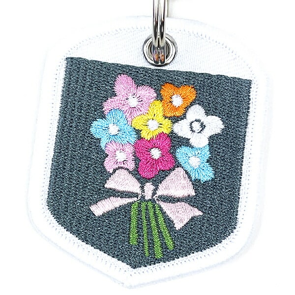 内藤ルネ FLOWER 刺繍キーホルダー