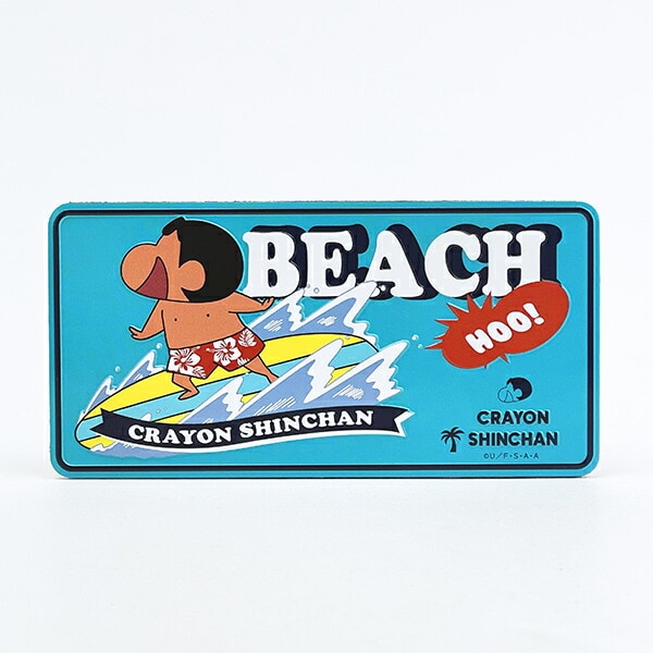 クレヨンしんちゃん サーファーしんちゃん ナンバープレートマグネット 日焼け