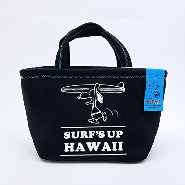 スヌーピー ネオプレン保冷バッグ サイズ ブラック ランチ SNOOPY