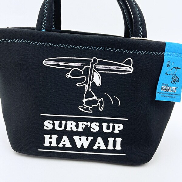 スヌーピー ネオプレン保冷バッグ サイズ ブラック ランチ SNOOPY