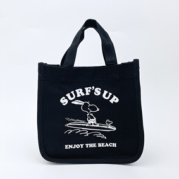 スヌーピー 仕切りランチトートバッグ ブラック SNOOPY