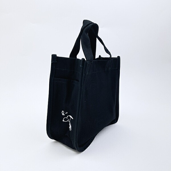 スヌーピー 仕切りランチトートバッグ ブラック SNOOPY