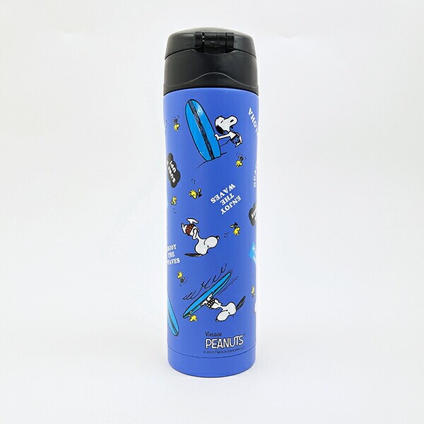 スヌーピー ワンプッシュボトル ブルー ランチ 水筒 SNOOPY