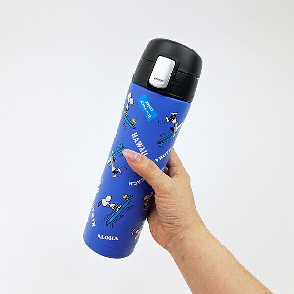 スヌーピー ワンプッシュボトル ブルー ランチ 水筒 SNOOPY