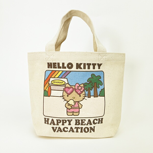 サンリオ ハローキティ 日焼け キティ ミニランチバッグ アイボリー Sanrio