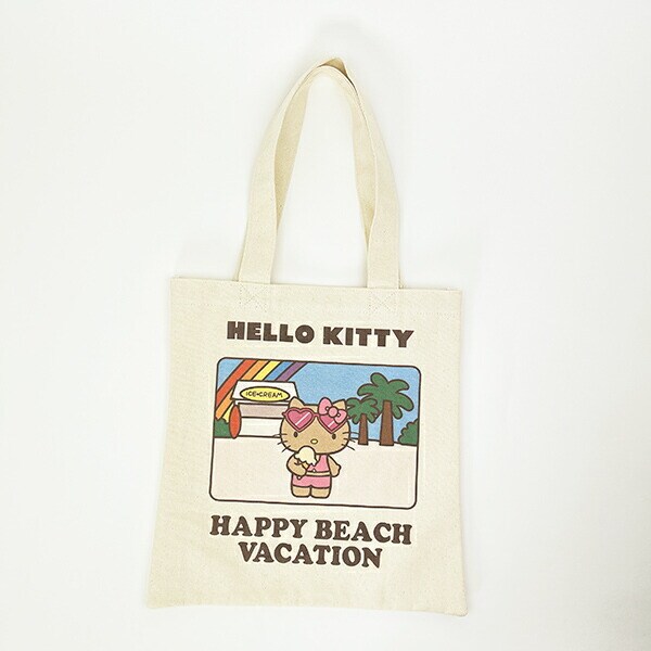 サンリオ ハローキティ 日焼け キティ A4トートバッグ アイボリー Sanrio