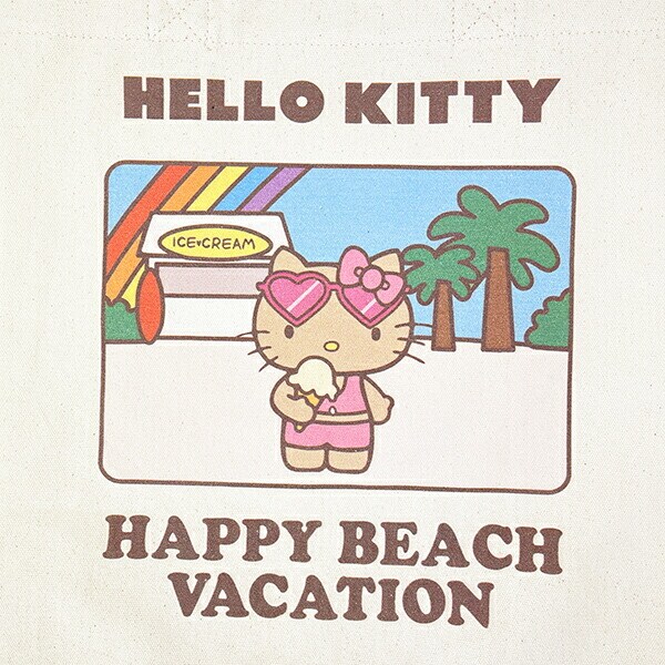 サンリオ ハローキティ 日焼け キティ A4トートバッグ アイボリー Sanrio