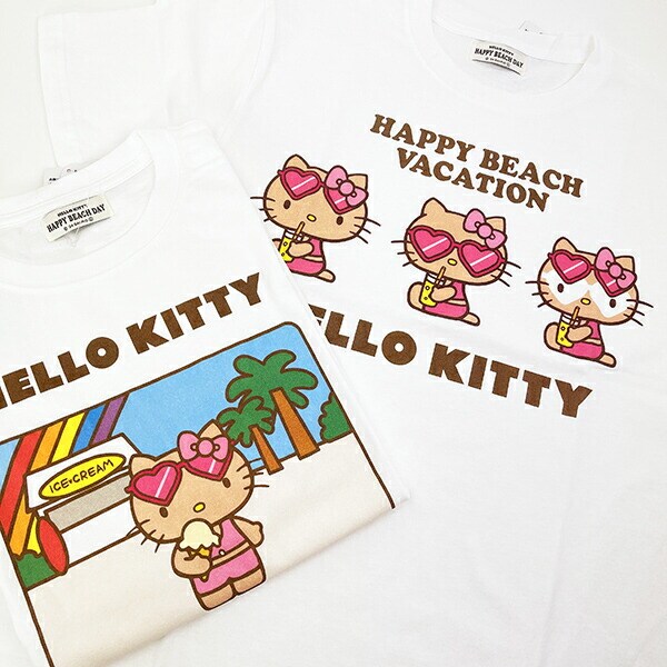 サンリオ ハローキティ 日焼け キティ 半袖Tシャツ(S) アイス アパレル Sanrio