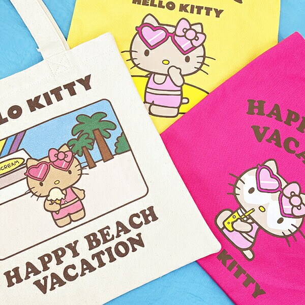 サンリオ ハローキティ 日焼け キティ A4トートバッグ ピンク Sanrio