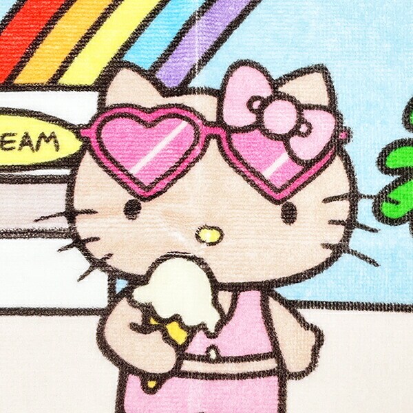 サンリオ ハローキティ 日焼け キティ 刺繍ハンドタオル アイス ハンカチ Sanrio