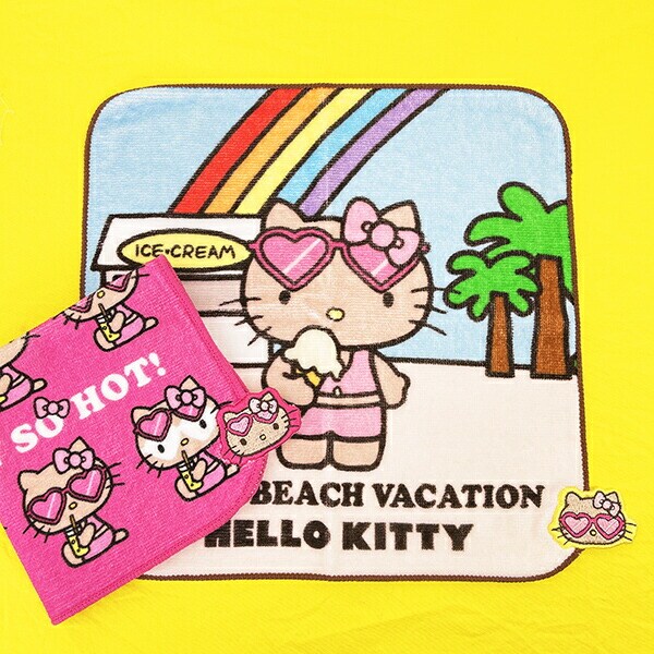 サンリオ ハローキティ 日焼け キティ 刺繍ハンドタオル アイス ハンカチ Sanrio