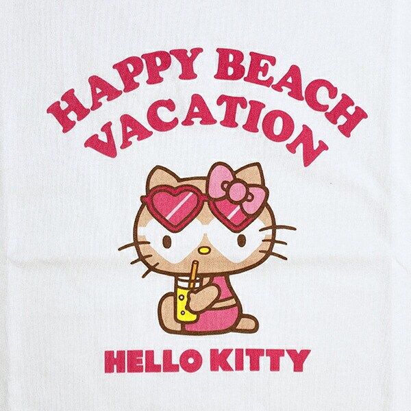 サンリオ 日焼け キティ クロップド半袖Tシャツ(S) ホワイト アパレル Sanrio