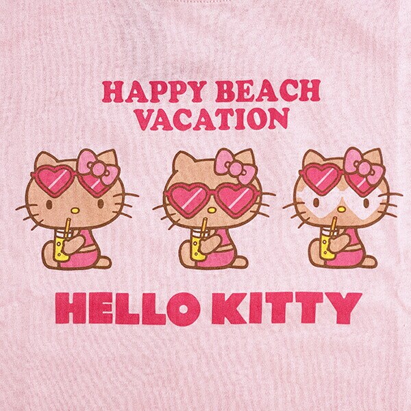 サンリオ 日焼け キティ クロップド半袖Tシャツ(M) ピンク アパレル Sanrio