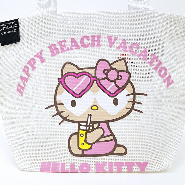 サンリオ 日焼け キティ メッシュバッグ ホワイト Sanrio