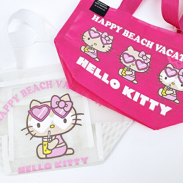 サンリオ 日焼け キティ メッシュバッグ ホワイト Sanrio