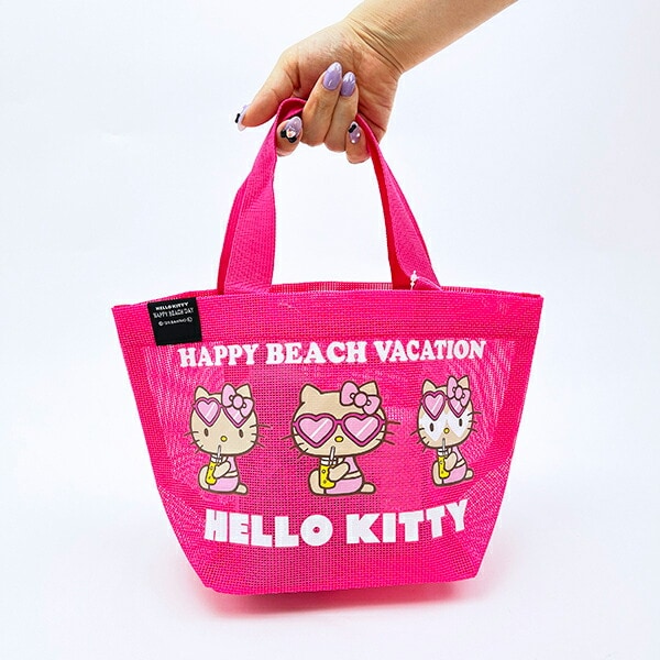 dショッピング |サンリオ 日焼け キティ メッシュバッグ ピンク Sanrio