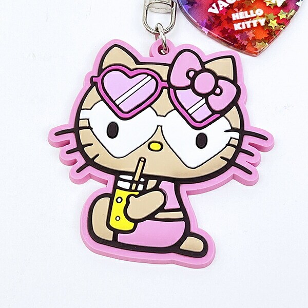 サンリオ 日焼け キティ キーリング ライトピンク キーホルダー Sanrio