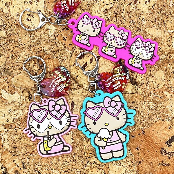 サンリオ 日焼け キティ キーリング ライトピンク キーホルダー Sanrio