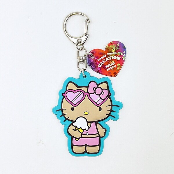 サンリオ 日焼け キティ キーリング ミント キーホルダー Sanrio