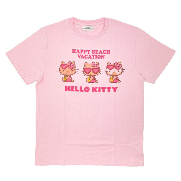 サンリオ 日焼け キティ 半袖Tシャツ(M) ジュース ピンク アパレル Sanrio
