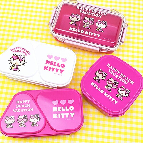 サンリオ 日焼けキティ シール容器2点セット ランチ 日本製 Sanrio