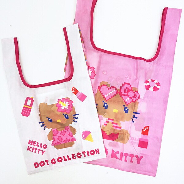 サンリオ 日焼けキティ エコバッグ(M) ドット ピンク Sanrio