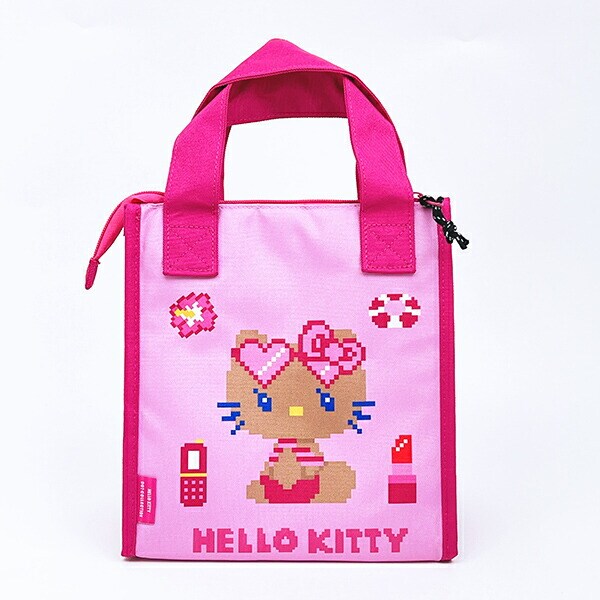 サンリオ 日焼けキティ 三角マチ保冷トートバッグ (ピンク) ランチ Sanrio