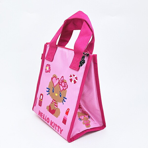 サンリオ 日焼けキティ 三角マチ保冷トートバッグ (ピンク) ランチ Sanrio