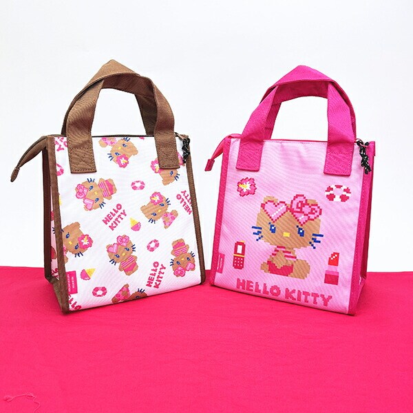 サンリオ 日焼けキティ 三角マチ保冷トートバッグ (ピンク) ランチ Sanrio