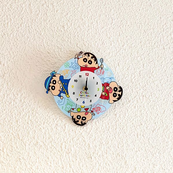 クレヨンしんちゃん アクリル壁掛け時計 ファミリー インテリア