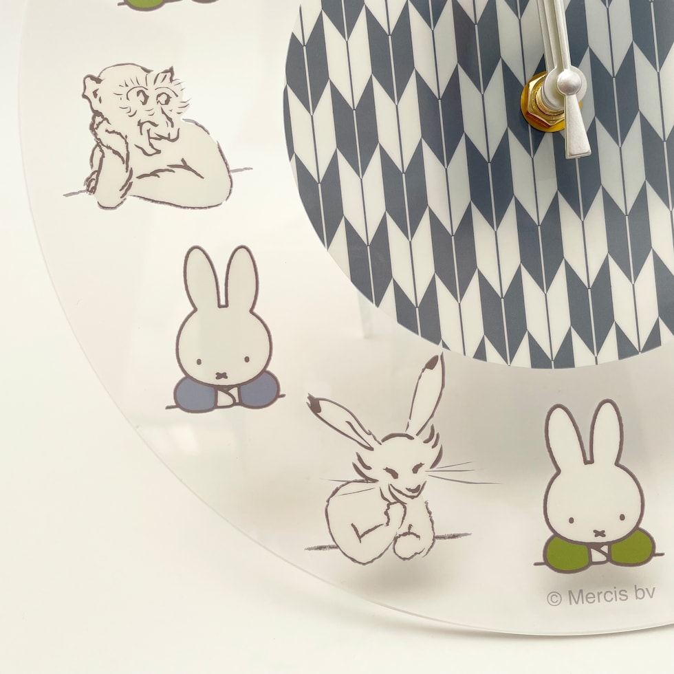 ミッフィー Miffy 掛け時計 Miffy×鳥獣戯画 クロック インテリア クリア