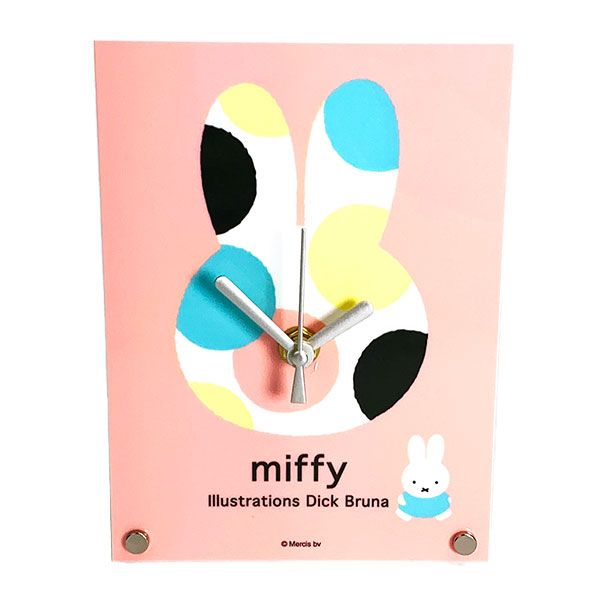 ミッフィー miffy アクリル時計 オータムカラー クロック インテリア ピンク