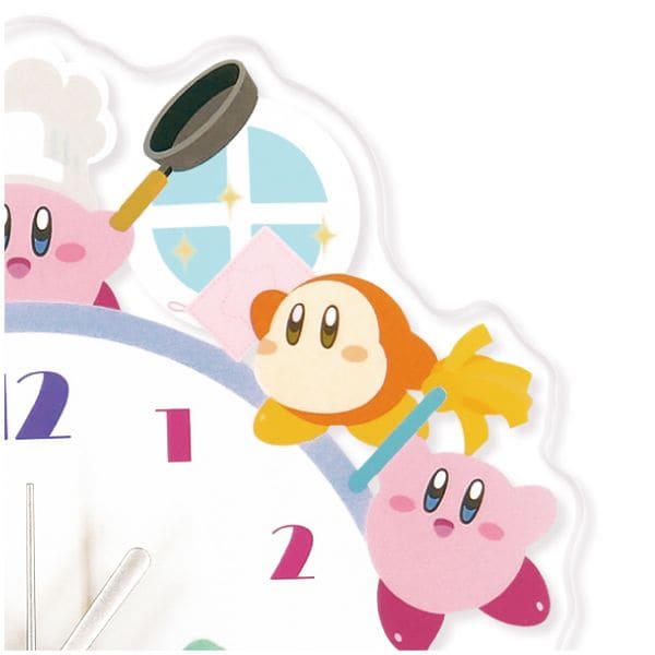 星のカービィ アクリル壁掛け時計 カービィ＆ワドルディ クロック インテリア ホワイト