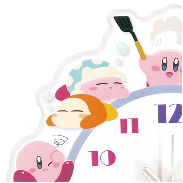 星のカービィ アクリル壁掛け時計 カービィ＆ワドルディ クロック インテリア ホワイト