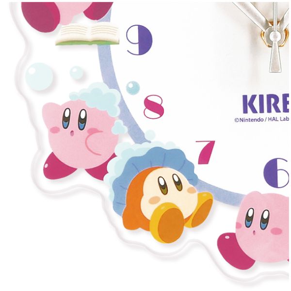 星のカービィ アクリル壁掛け時計 カービィ＆ワドルディ クロック インテリア ホワイト