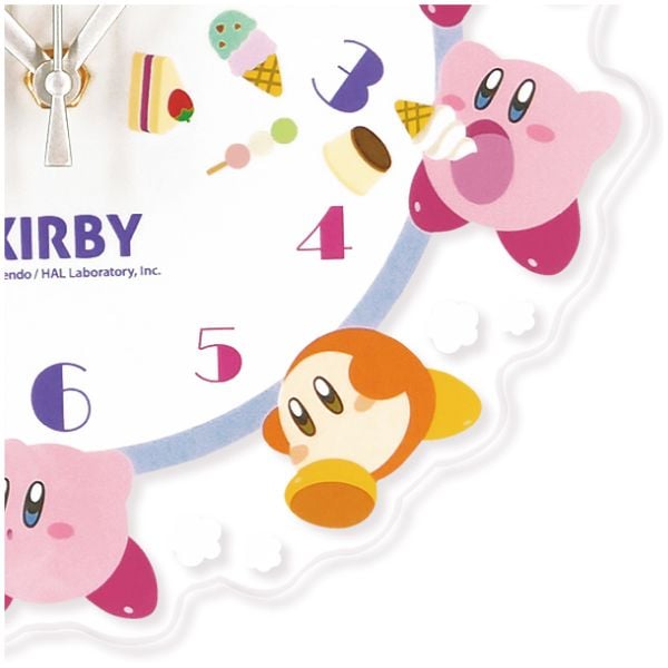 星のカービィ アクリル壁掛け時計 カービィ＆ワドルディ クロック インテリア ホワイト