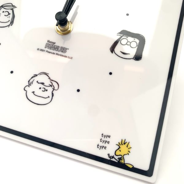 スヌーピー peanuts アクリル カベカケ時計 study 時計 壁掛け インテリア ホワイト