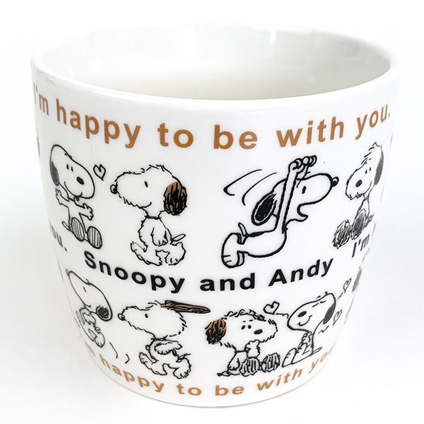 スヌーピー ほっこりマグ L （スヌーピー＆アンディ） ベージュ スープカップ 約380ml SNOOPY
